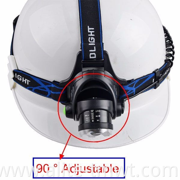 10W high power LED headlight rechargeable zoom headlamp adjustable zoom head long range safety helmet light